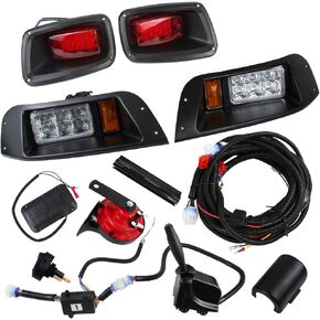 COOL STAR LED Headlight Tail Light 12V Kit Compatible with EZGO TXT Carts 1996-2013 with Turn Signal Wire Harness for Gas and Electric Street Legal Light Kit