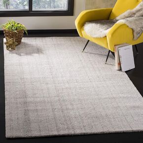 SAFAVIEH Abstract Collection Area Rug - 6' x 9', Light Grey, Handmade Wool & Viscose, Ideal for High Traffic Areas in Living Room, Bedroom (ABT141E)