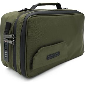 Large Storage Case with TSA Combination Lock, Removable Tray, Carbon Lining XL Medicine Storage Box for Travel and Home, Portable Secured Box Organizer Divider Accessories, Medicine Jars Lockable Bag