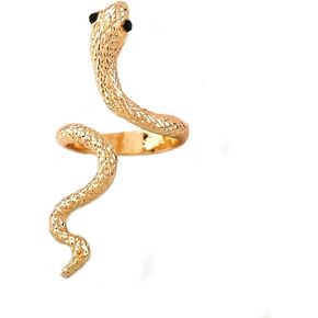 Caiyao Vivid 3D Snake Rings Simple Open Ring Adjustable Personality Animal Jewelry for Women Girls