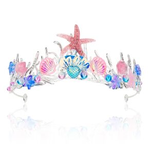 YARIEW Mermaid Crown, Costume Tail, Starfish, Fish Scales, Seashell Hair Accessories for Girls, Wide Headband, Birthday Party Gifts