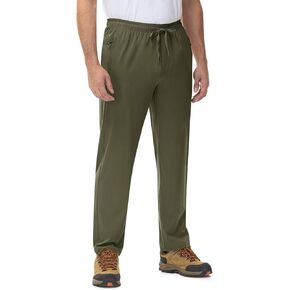Rdruko Men's Sweatpants Athletic Workout Gym Running Track Sweat Sport Exercise Pants Open Bottom Zipper Pockets Straight Leg
