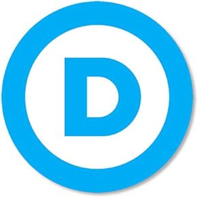 Round Circle D Democratic Party Sticker (Logo DNC Political Left Liberal Vote Democrat Vinyl Decal (3 inch)