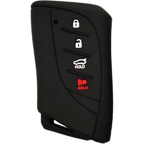 Key Fob Cover for Lexus ES 350 4 Buttons Silicone Key Fob Remote Case Fit for Lexus ES 350 300h 250 GX 460 LS 500 500h RX 350 500h 350h LX 600 NX 350h 350 250 UX 200 250h LC 500h 2018-2024丨 (Black)
