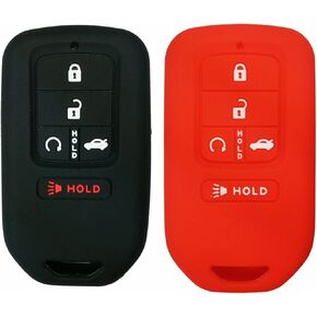 Coolbestda 2Pcs Silicone Key Fob Cover Case Pouch Glove Full Protector Remote Keyless Entry for 2018 2019 2020 2021 Honda Civic Accord Pilot CR-V A2C81642600 5buttons