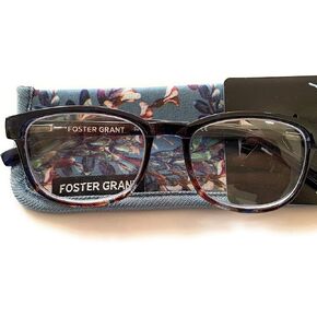 Foster Grant Reader's Choice Misha Blue Women's Readers with Case +1.25