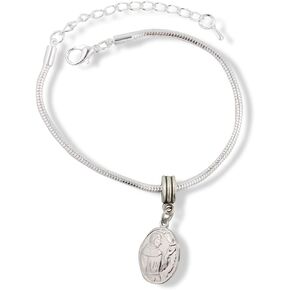 St Francis Bracelet | St Francis Jewelry Hypoallergenic Stainless Steel Snake Chain Charm Bracelet with a St Francis Charm also known as St Francis of Assisi Great St Francis of Assisi Gifts