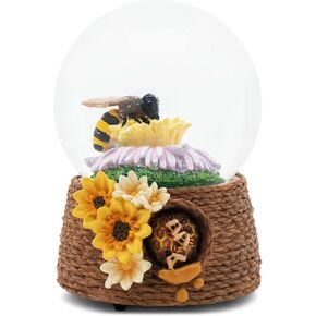 Elanze Designs Spring Blossom Cardinals 100MM Sturdy Wind Up Musical Glitter Water Snow Globe Tabletop Dresser Nightstand Figurine Decoration Plays Tune Wonderful World