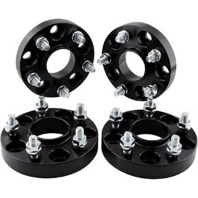 5x4.5/5x114.3 Hubcentric Wheel Spacers 1'' Compatible for Honda Accord Civic CRV Element Integra Odyssey Acura CSX ILX TSX 64.1mm Bore 12x1.5 Studs Black 25mm 4pcs