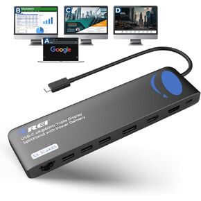 OREI SplitExtend HDMI Splitter Extended Display for Quad Monitor - Multi-Monitor Display 5 Separate Screens - USB-C Adapter to HDMI 2.0, 4K@30Hz Outputs - Windows and Mac Compatible
