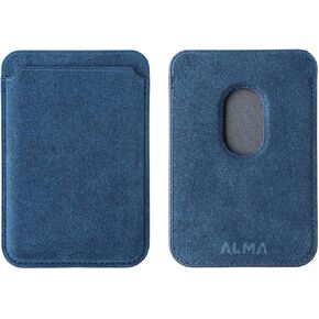 Alcantara Cardholder, Magnetic Wallet Compatible with iPhone 12/13/14/15/16 Series,Card Holder Compatible with MagSafe Magnet (Black)