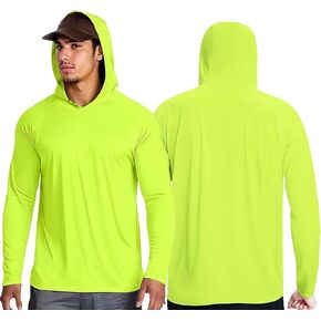 Hi Vis T Shirt Safety Lime Long Sleeve High Visibility with Hood Camisas De Trabajo para Hombre Construccion Yellow