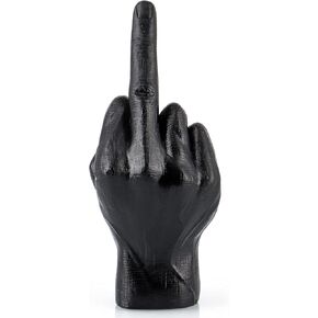 Hand Gesture Desk Statues, Finger Sculpture Decor, Hand Statue for Living Room, Shelf, Practical Joke Halloween Prank Gifts (Black)