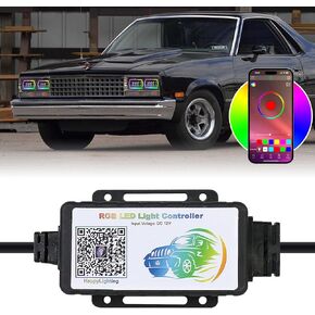 صندوق تحكم RGB بلوتوث مع وضع الموسيقى ووظيفة حساسية الميكروفون للمصابيح الأمامية 4x6 RGB Led