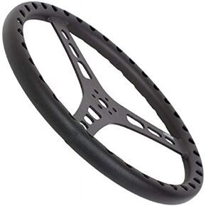 Joes Racing Products 13533-B 13" Black Aluminum LW Flat Steering Wheel