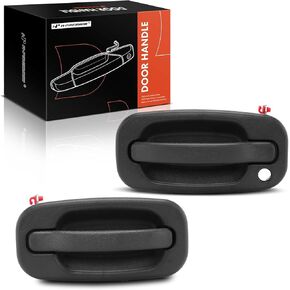 A-Premium Outside Exterior Door Handles Compatible with Chevrolet Silverado 1500 2500 3500, Tahoe, Suburban 1500 & GMC Sierra 1500, Yukon & Cadillac Escalade, Textured Black, 2-PC Set, Front Side