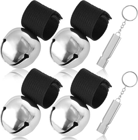 4 Bear Bells with Whistle Set for Hiker, Loud Bear Bell with Emergency Whistle, Ideal Bell for Outdoor Camping, Survival, Hiking, Biking, Hunting, Pet Tracker in Saudi Arabia