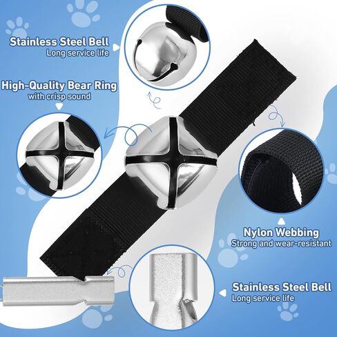 4 Bear Bells with Whistle Set for Hiker, Loud Bear Bell with Emergency Whistle, Ideal Bell for Outdoor Camping, Survival, Hiking, Biking, Hunting, Pet Tracker in Saudi Arabia