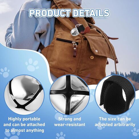 4 Bear Bells with Whistle Set for Hiker, Loud Bear Bell with Emergency Whistle, Ideal Bell for Outdoor Camping, Survival, Hiking, Biking, Hunting, Pet Tracker in Saudi Arabia