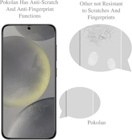 واقي شاشة Pokolan مكون من 3 قطع لهاتف Samsung Galaxy S24 FE 5G من الزجاج المقسى، فتح بصمة الإصبع، مضاد للخدش، خالٍ من الفقاعات، صديق للحافظة in Kuwait