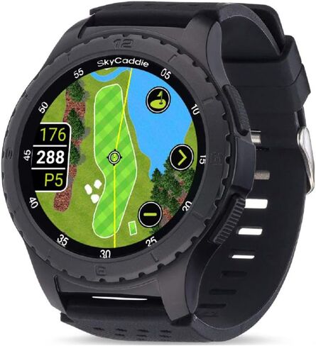 SkyCaddie LX5C Golf GPS Watch - Touchscreen Golf Range Finder Smartwatch w/Ceramic Bezel, 35K Courses & Digital Scorecard - Gift Box Bundle with LX5C Screen, PlayBetter Wall Adapter & Hard Case in Kuwait