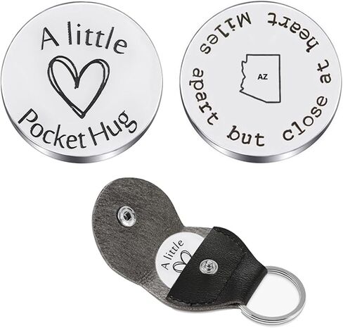 JJTZX Pocket Hug Token for Long Distance Relationship Gifts Miles Apart but Close at Heart United States Map Keychain in Kuwait