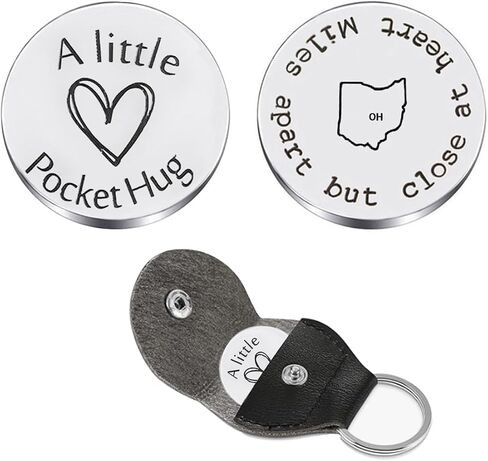 JJTZX Pocket Hug Token for Long Distance Relationship Gifts Miles Apart but Close at Heart United States Map Keychain in Kuwait