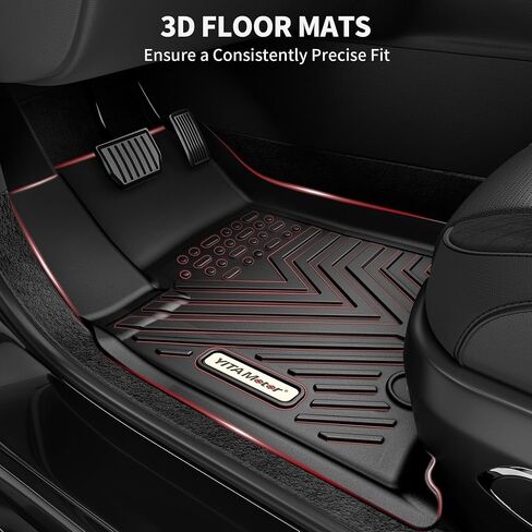 YITAMOTOR Upgraded Floor Mats Fit for Toyota Grand Highlander 2024-2025 7 Seats with Subwoofer (Include Hybrid), Custom Fit 3 Row Cargo & Liner Set, All-Weather TPE Full Set Trunk Mats, Black in Kuwait