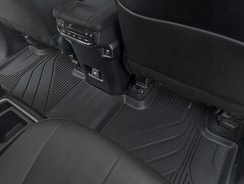 YITAMOTOR Upgraded Floor Mats Fit for Toyota Grand Highlander 2024-2025 7 Seats with Subwoofer (Include Hybrid), Custom Fit 3 Row Cargo & Liner Set, All-Weather TPE Full Set Trunk Mats, Black in Kuwait