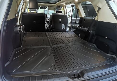 YITAMOTOR Upgraded Floor Mats Fit for Toyota Grand Highlander 2024-2025 7 Seats with Subwoofer (Include Hybrid), Custom Fit 3 Row Cargo & Liner Set, All-Weather TPE Full Set Trunk Mats, Black in Kuwait