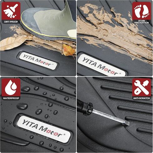 YITAMOTOR Upgraded Floor Mats Fit for Toyota Grand Highlander 2024-2025 7 Seats with Subwoofer (Include Hybrid), Custom Fit 3 Row Cargo & Liner Set, All-Weather TPE Full Set Trunk Mats, Black in Kuwait