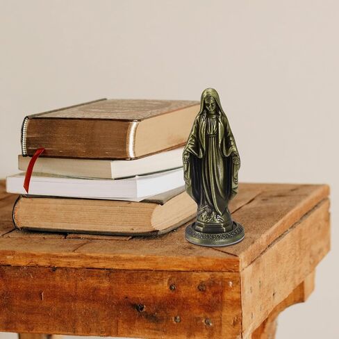 Alloy Religion Statues Catholic Mini Bronze Figures Ornament with Sticker on Bottom to Stick on Car Home Altar Church Office (Our Lady of Grace Statue) in Saudi Arabia