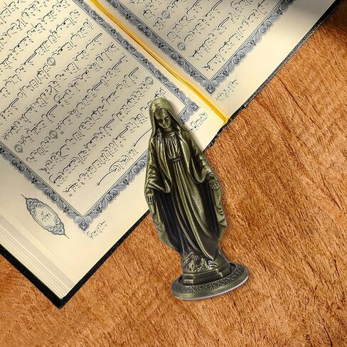 Alloy Religion Statues Catholic Mini Bronze Figures Ornament with Sticker on Bottom to Stick on Car Home Altar Church Office (Our Lady of Grace Statue) in Saudi Arabia