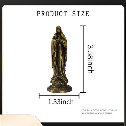 تماثيل دينية من سبيكة كاثوليكية صغيرة برونزية مزخرفة مع ملصق في الأسفل للالتصاق على مكتب كنيسة مذبح المنزل في السيارة (تمثال سيدة النعمة) in Kuwait