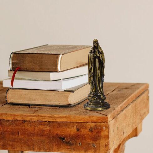 تماثيل دينية من سبيكة كاثوليكية صغيرة برونزية مزخرفة مع ملصق في الأسفل للالتصاق على مكتب كنيسة مذبح المنزل في السيارة (تمثال سيدة النعمة) in Kuwait