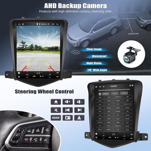 ستيريو سيارة Android 13 لسيارة شيفروليه تشيفي كروز J300 2018-2012 مع Carplay Android Auto، راديو سيارة بشاشة لمس عالية الدقة 9.7 بوصة مع رابط مرآة/GPS/WiFi/FM/RDS بلوتوث SWC+كاميرا احتياطية [1+32G] in Saudi Arabia