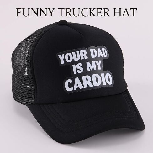 Your Dad is My Cardio-Funny Trucker Hat Dare Gag Gift Joke,Baseball Cap Hat Trucker Hat Men Women in Saudi Arabia