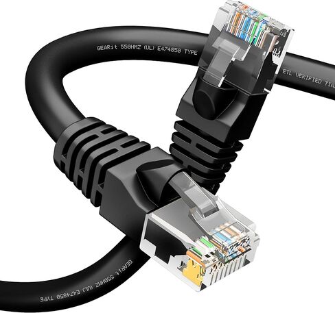 كابل GearIT RJ45 Cat 6 Ethernet للتلفزيون، والمودم، وألعاب الكمبيوتر، بسرعة 10 جيجابت في الثانية، وموصلات مطلية بالذهب، بدون مشبك، وكابل الشبكة، وكابل الإنترنت، 10 أقدام، أصفر in Saudi Arabia