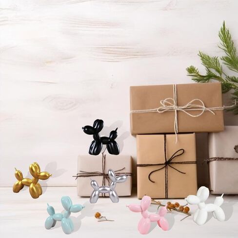 Balloon Dog Sculpture Balloon Dog Statue - Balloon Animal Decor Cute Animal Crafts Figurine - Desktop Shelf Ornament Decoration for Home Bedroom Living Room Decor(Light Blue) in Saudi Arabia