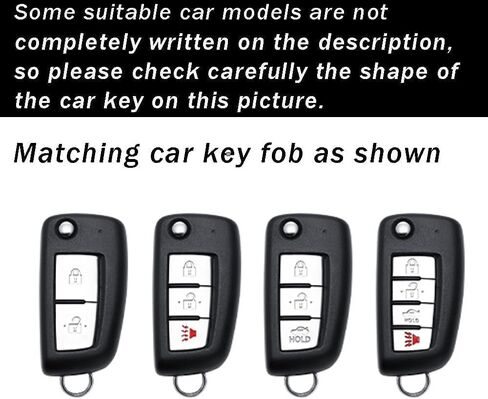 ontto Key Fob Cover Fit for Nissan Flip Key Remote Metal Car Key Holder with Keychain Fit for Nissan Rogue Rogue Select Rogue Sport Sylphy Pulsar Sentra,Carbon Pattern Black in Kuwait