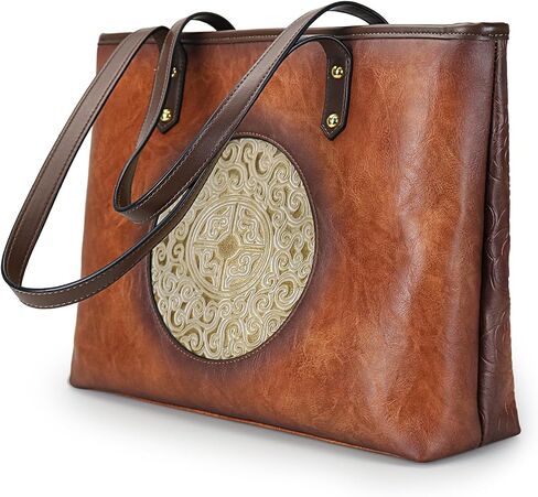 Women Tote Bags Shoulder Purse Ladies Handle Shoulder Handbags Vintage Embossed in Saudi Arabia