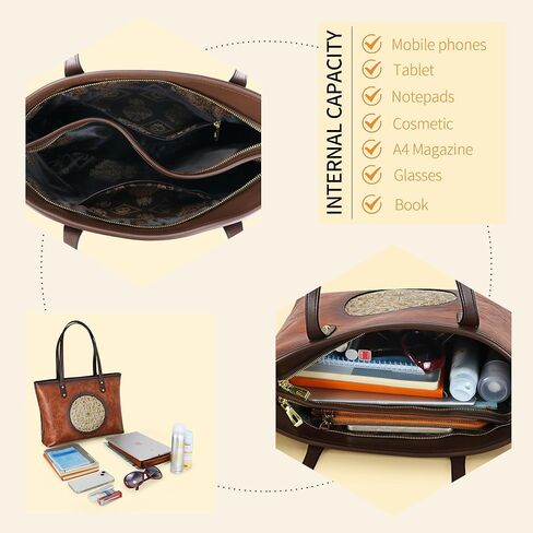 Women Tote Bags Shoulder Purse Ladies Handle Shoulder Handbags Vintage Embossed in Saudi Arabia