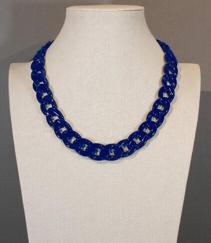 "Curb Chain Chic", Flat Curb Chain Necklace in Acrylic Links, 22-25 Inches in Saudi Arabia