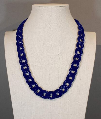 "Curb Chain Chic", Flat Curb Chain Necklace in Acrylic Links, 22-25 Inches in Saudi Arabia
