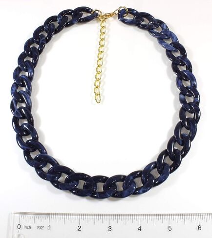 "Curb Chain Chic", Flat Curb Chain Necklace in Acrylic Links, 22-25 Inches in Saudi Arabia