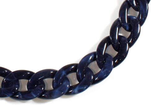 "Curb Chain Chic", Flat Curb Chain Necklace in Acrylic Links, 22-25 Inches in Saudi Arabia