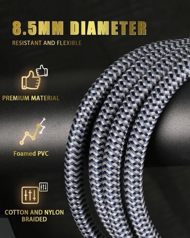 HiFi Speaker Cable 14 AWG Audiophile High Purity Copper Speaker Cable with Cotton Net Braided, Comes with Gold Plated Banana Plugs and Spade Connectors (4.92ft/1.5m) in Saudi Arabia