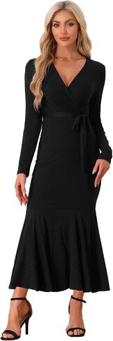 Allegra K Bodycon Long Maxi Dresses for Women 2024 Fall Sweater Ribbed Knit Casual Fishtail Mermaid Dress in Saudi Arabia