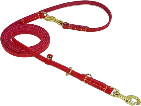 LWBMG Multifunctional Dog Leash 8ft,Strong and Soft Leather Dog Leash Adjustable, Hands Free,Crossbody, Double Dog Leash, for Service Dogs, Large Dogs, Medium Dogs and Small Dogs in Kuwait
