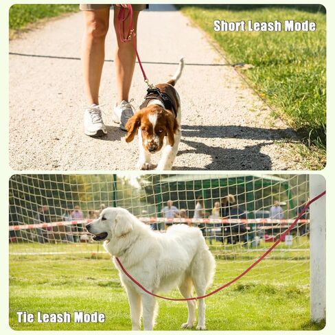 LWBMG Multifunctional Dog Leash 8ft,Strong and Soft Leather Dog Leash Adjustable, Hands Free,Crossbody, Double Dog Leash, for Service Dogs, Large Dogs, Medium Dogs and Small Dogs in Kuwait